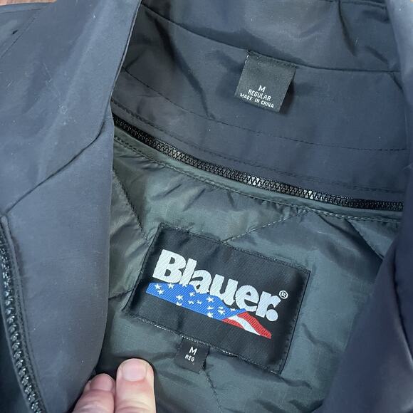 NWT Blauer 6110 B.Dry B.Warm FD Lightweight Nylon Bomber Jacket Men’s M - Black - Picture 4 of 11